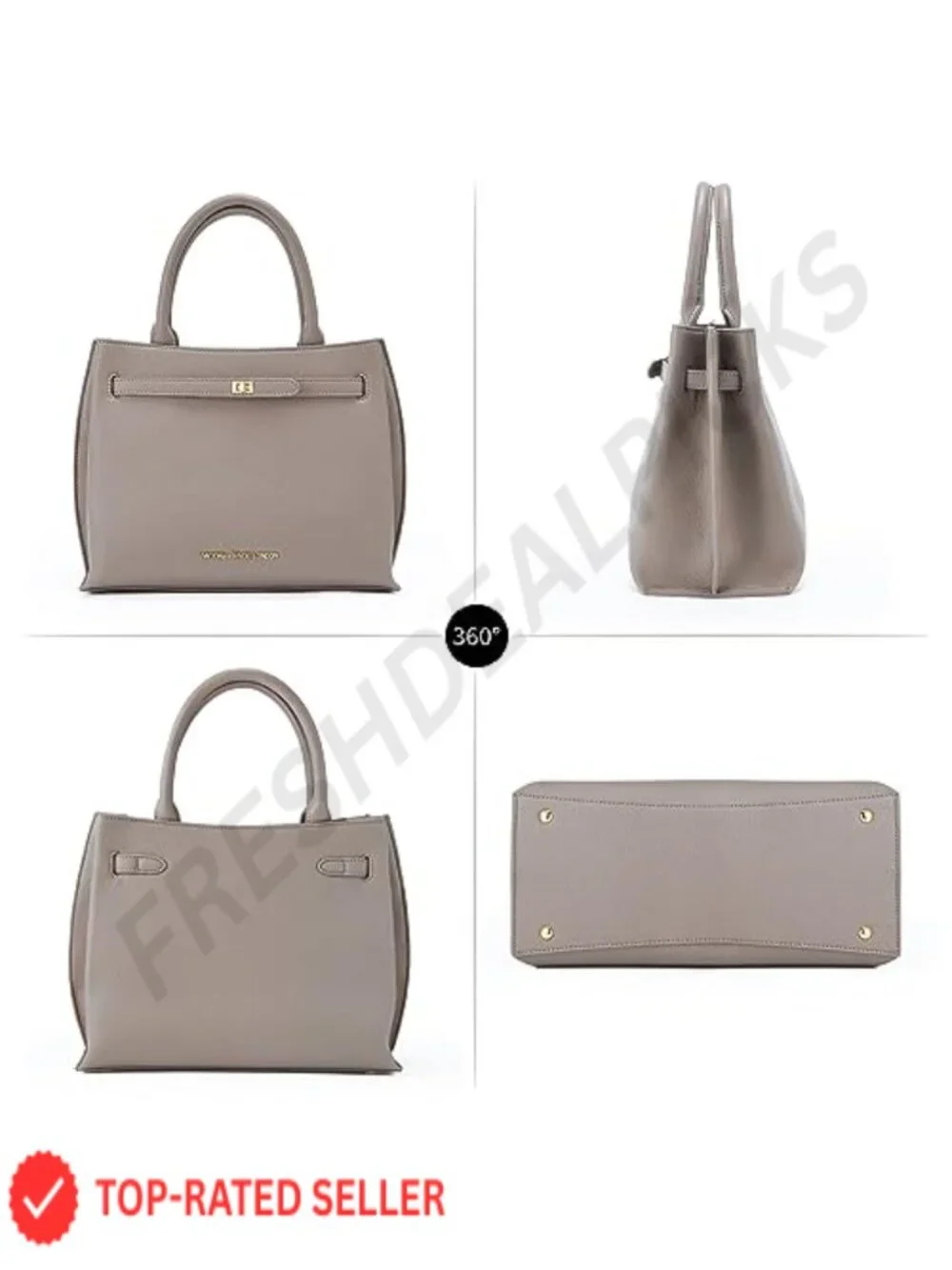 Vegan PU Leather Tote Bag with Padded Laptop Compartment Shoulder Handbag